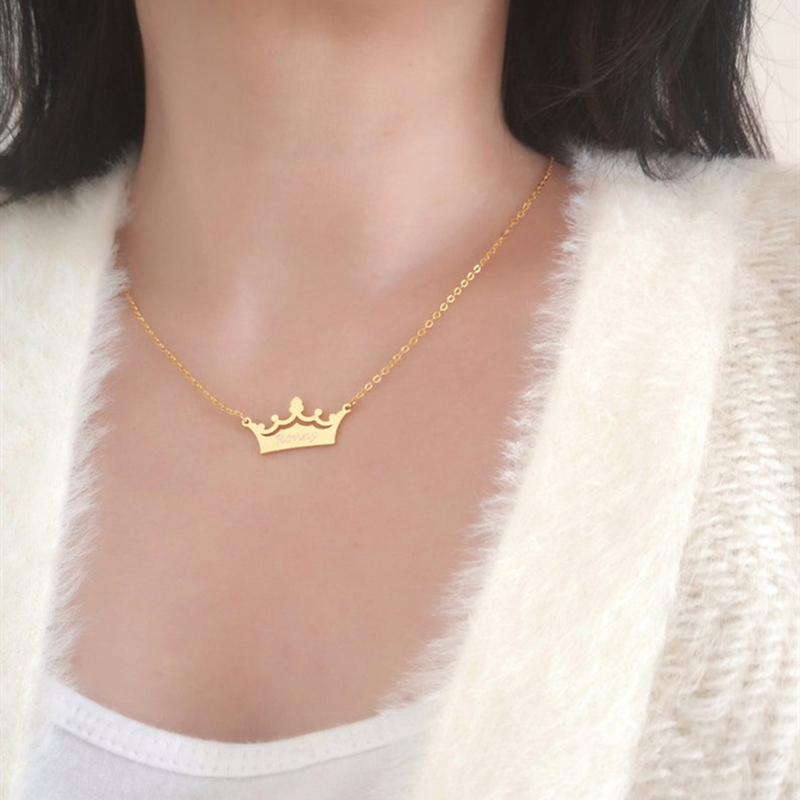 Crown Private Name Necklace
