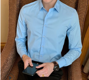 قميص رجالي بأكمام طويلة بتصميم مريح للمقاسات الكبيرة