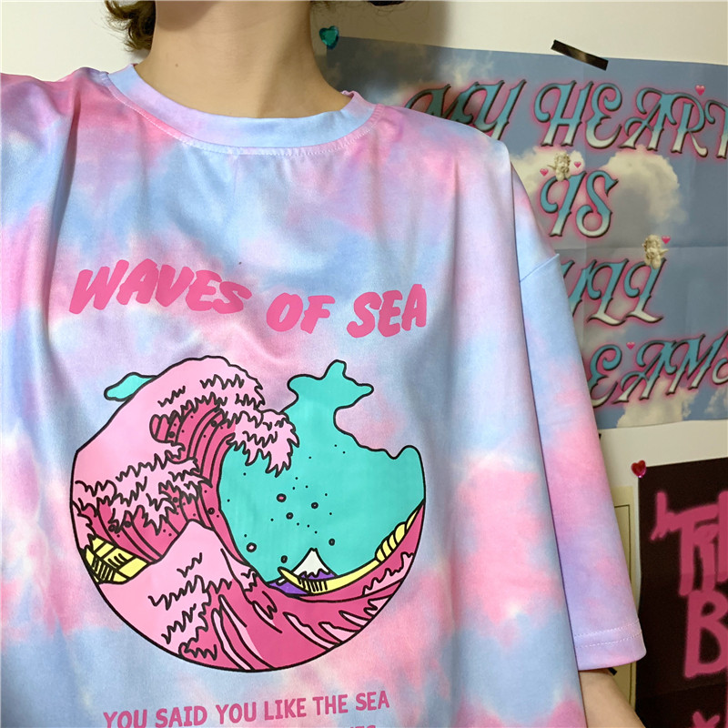 Tie-dye short sleeve women's t-shirt