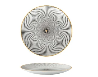 8 inch Nordic Style Geometric Series Ceramic Breakfast Plate Western Steak Flat Dish Plate Fruit Plate Decoration Hanging Plate - Shop at LoveMi
