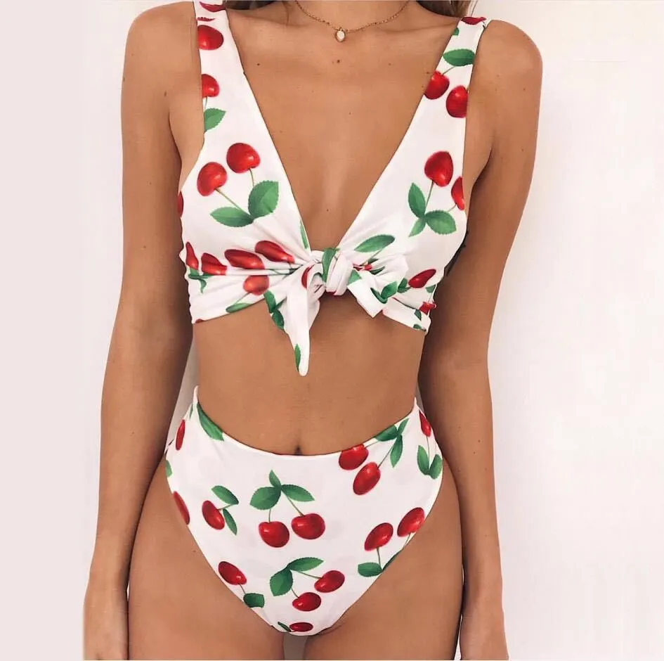 Bikini knotted double-sided swimsuit - White
