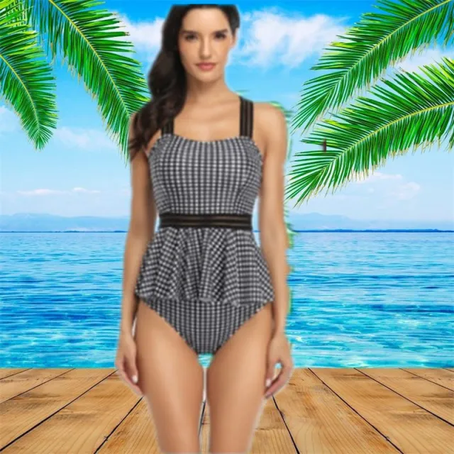 Skirt style split swimsuit female digital printing Grey - Shop at LoveMi