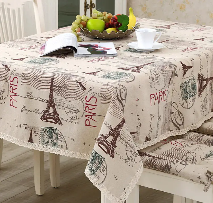 Decorative iron tower cotton and linen cover cloth