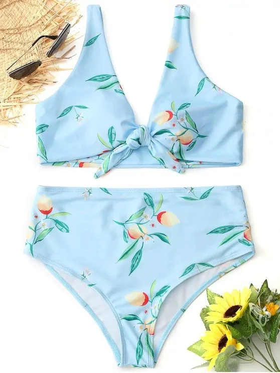 Bikini knotted double sided swimsuit Blue - Shop at LoveMi