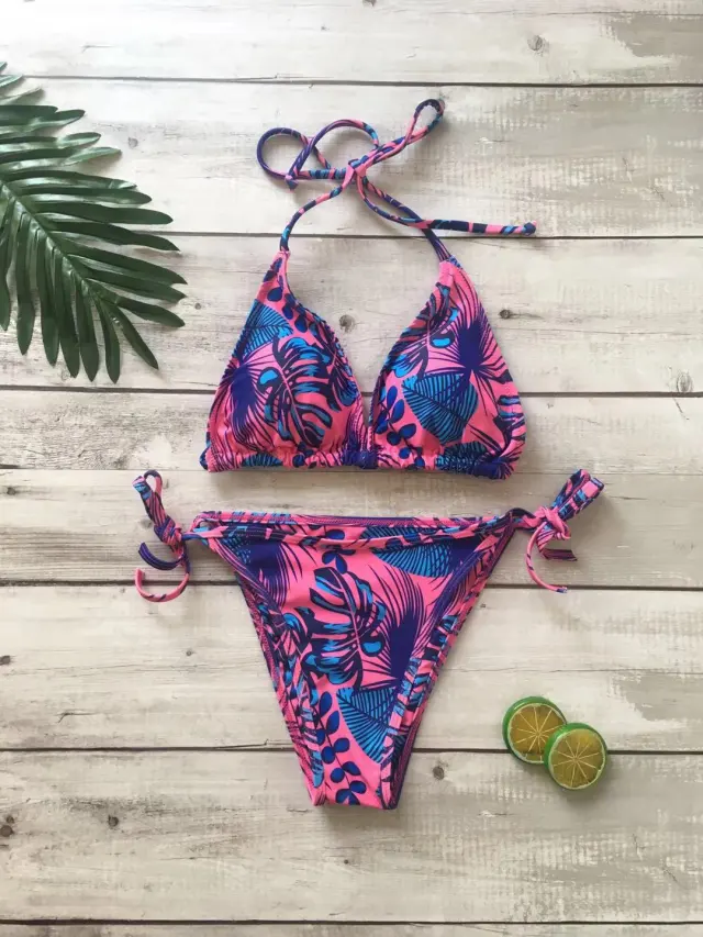 Triangle print bikini Rose - Shop at LoveMi