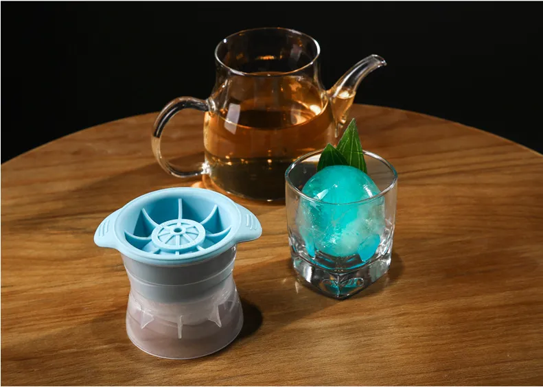 Ball Ice Molds Silicone Spherical Ice Box - Blue