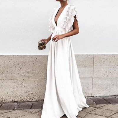 Women's solid color dress