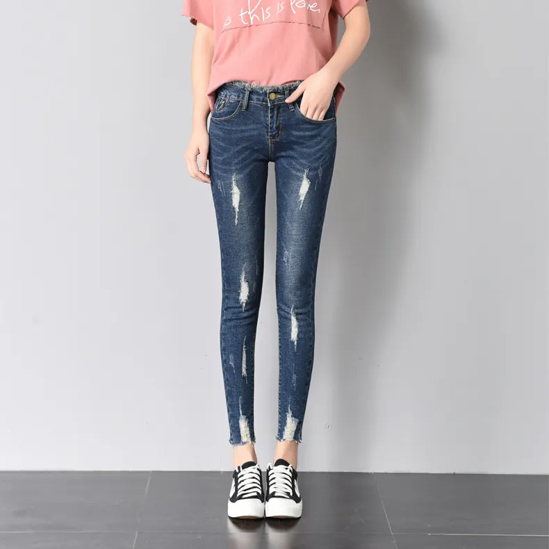 Slim nine-point pants - Deep Blue