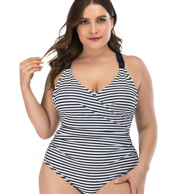 Striped one piece swimsuit Stripe 3Xl - Shop at LoveMi
