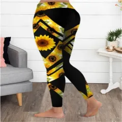 Sunflower yoga fitness leggings - Black - View 1