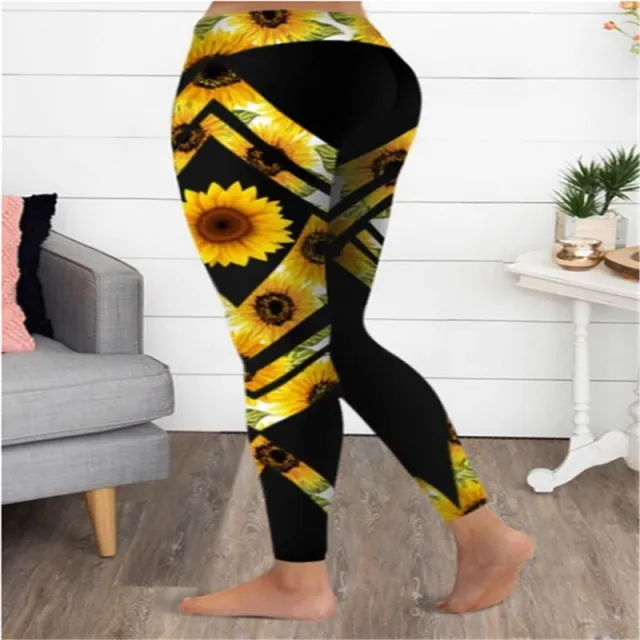 Sunflower yoga fitness leggings Black - Shop at LoveMi