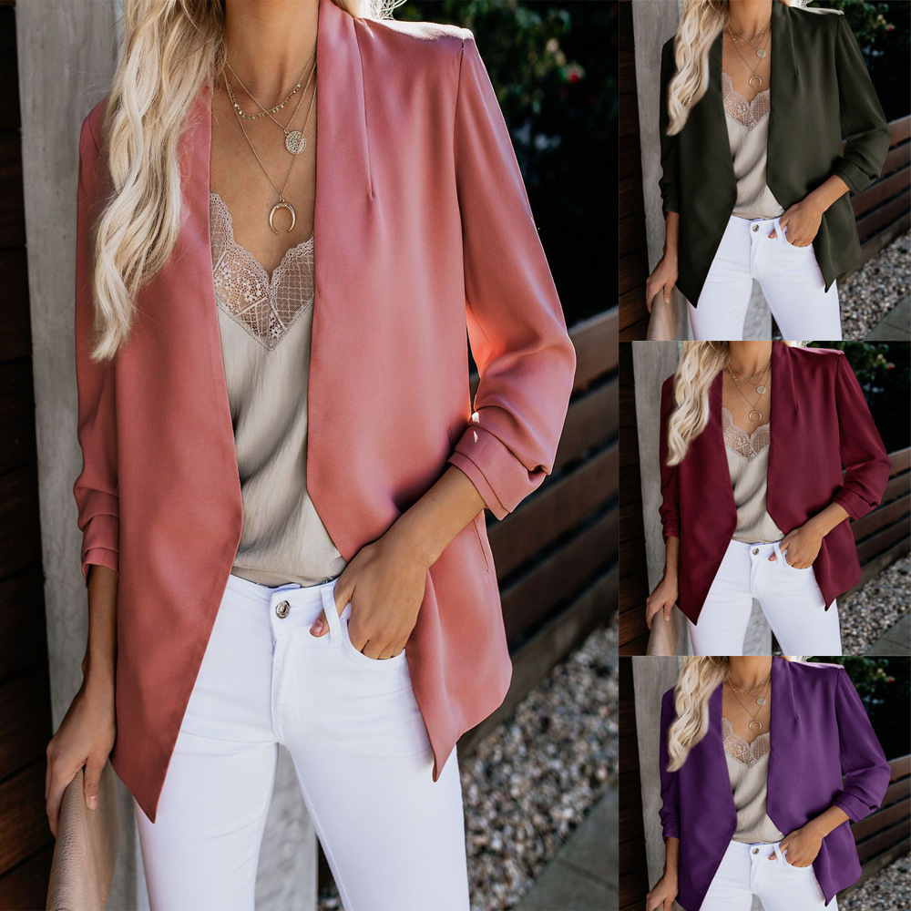 Solid color wild suit jacket
