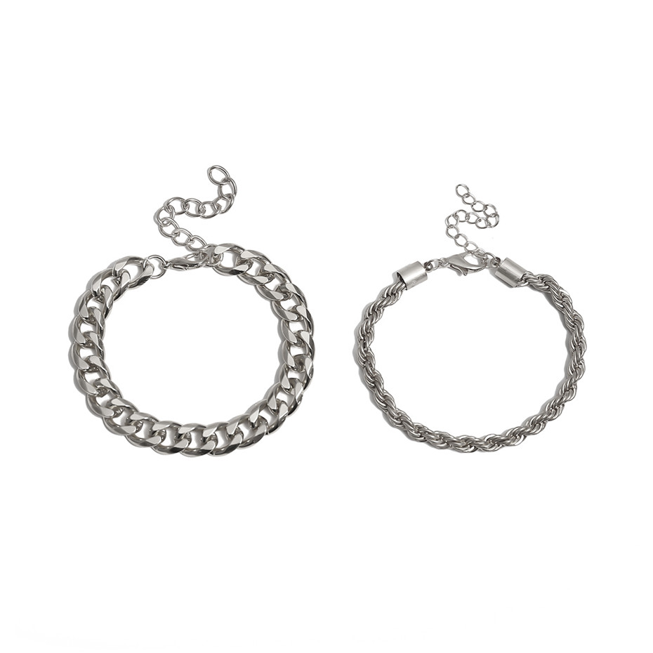 Twist chain geometric combination bracelet
