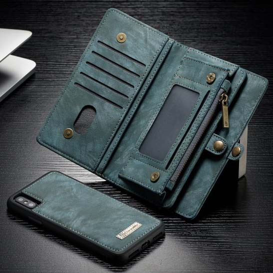 Compatible with Apple, Removable Leather Wallet Flip Stand Card Slot Case For iPhone - Image 24