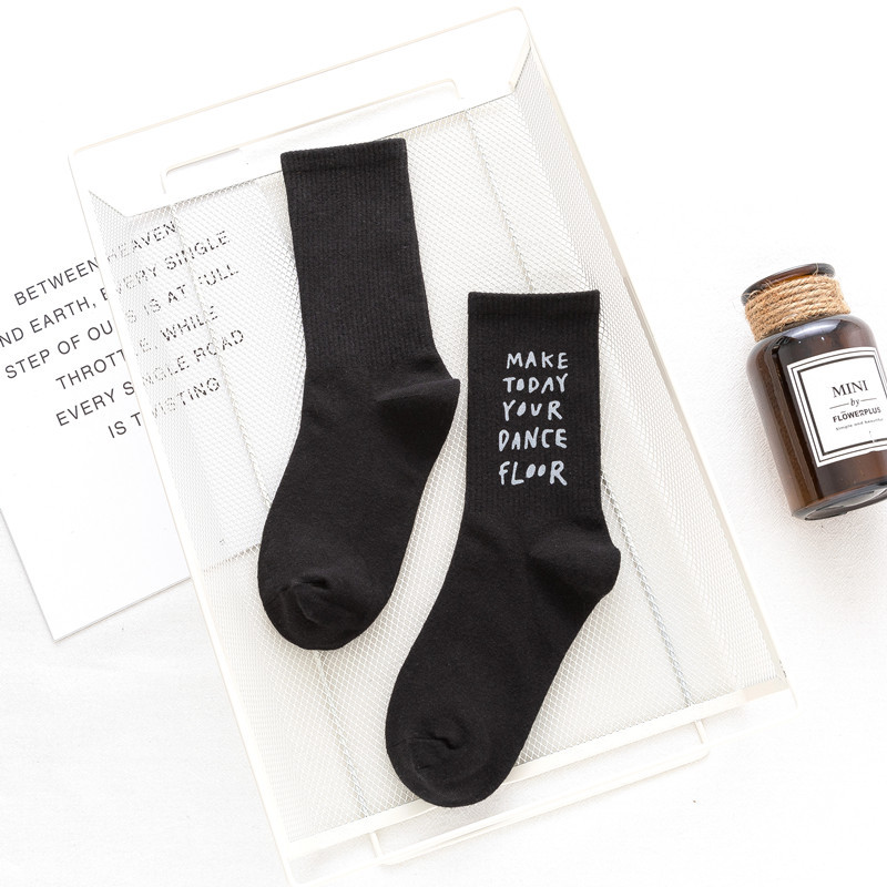 Women's alphabet pile cotton socks