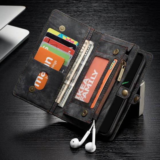 Compatible with Apple, Removable Leather Wallet Flip Stand Card Slot Case For iPhone - Image 19