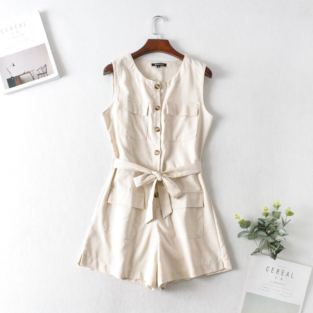 Round neck overalls