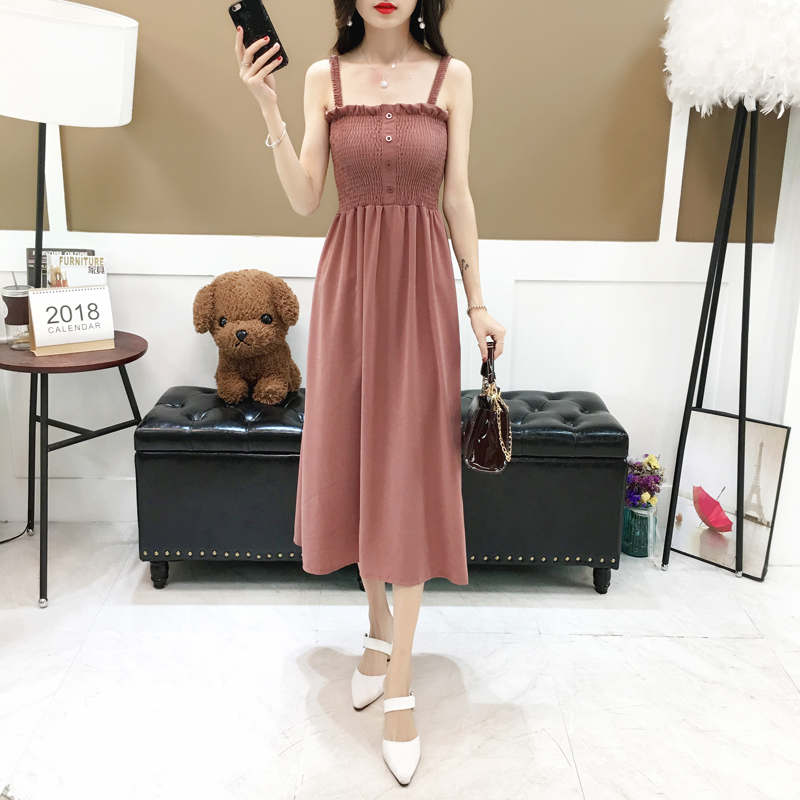 All-match waist chiffon dress