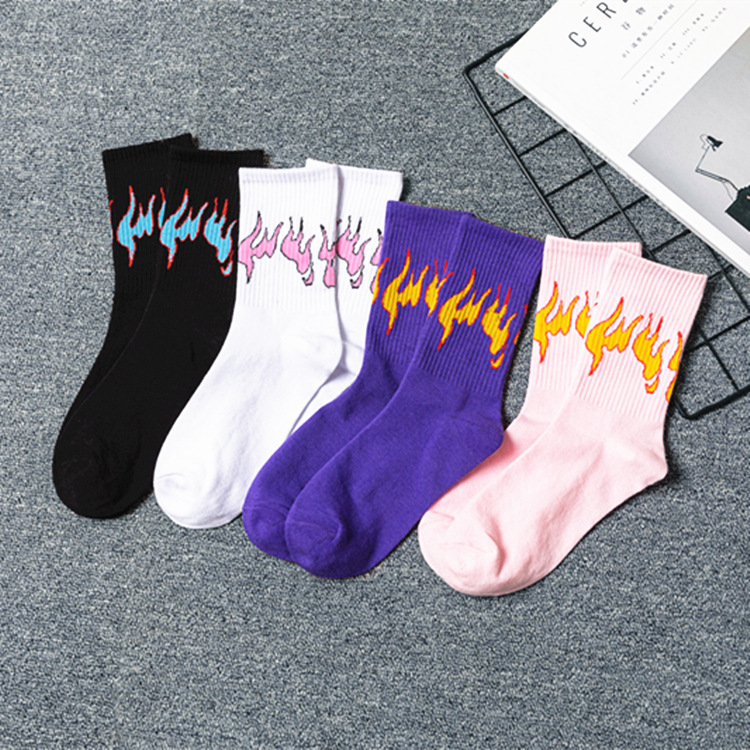 Flame cotton sports socks