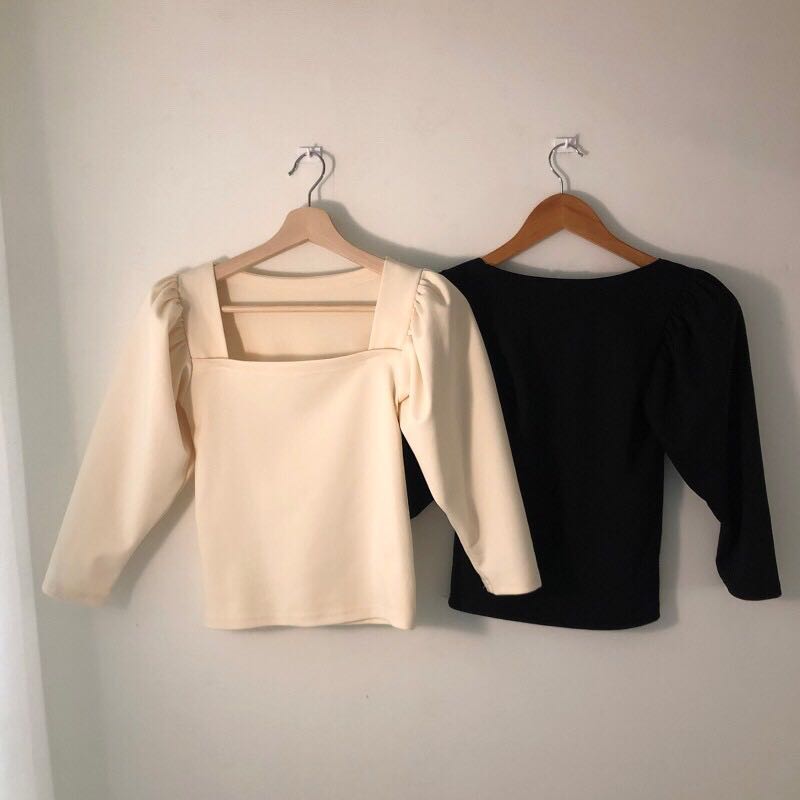 Women's collar 3/4 sleeve shirt