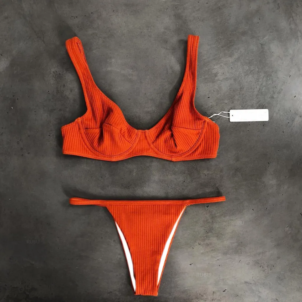 Ladies split swimsuit - Caramel-S