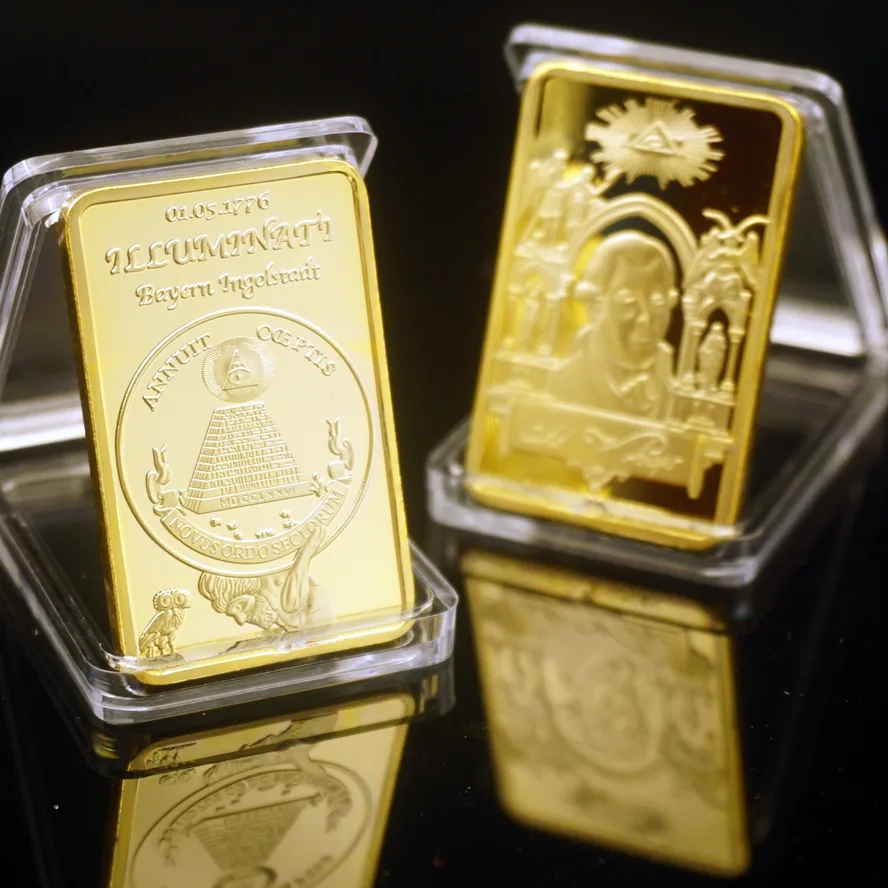 Square Gold-plated Blocks of Foreign Currency