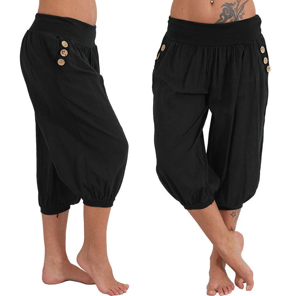 Casual pants plus size fat pants - Black
