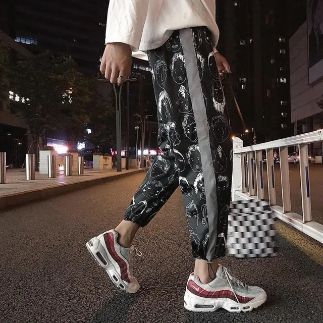 Luminous stripe trousers Black - Shop at LoveMi