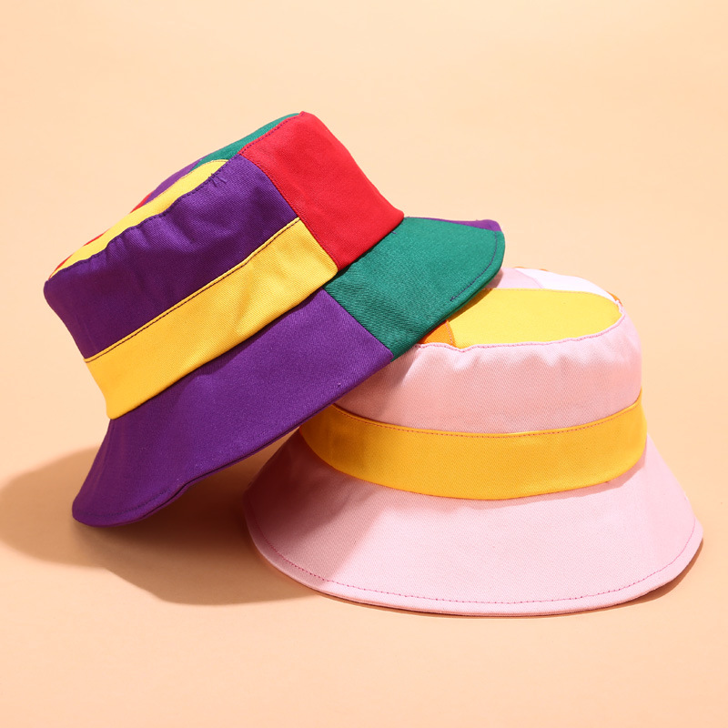 Rainbow colorblock fisherman hat