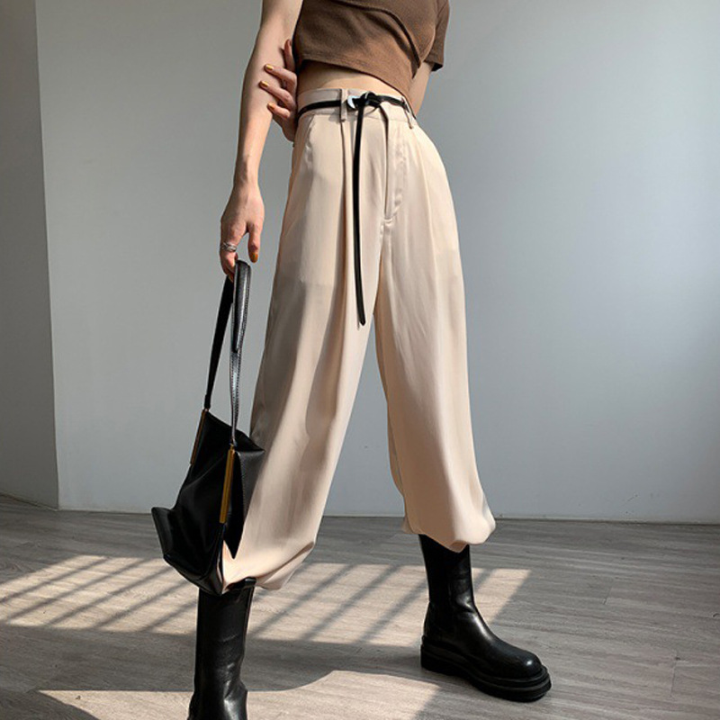 Title 2, High end Satin drape wide leg pants