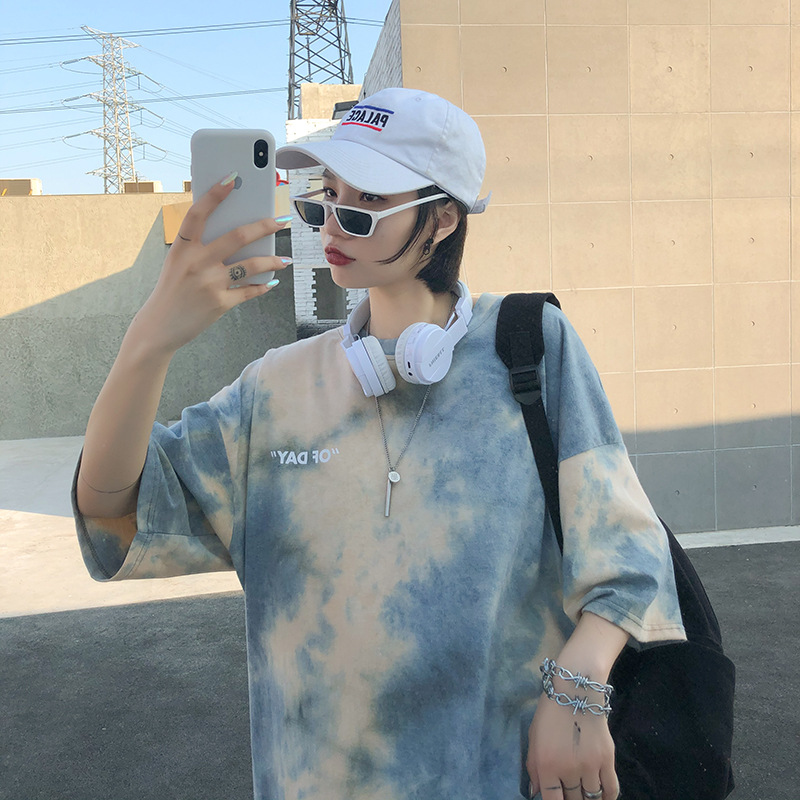 Tie-dye half sleeve top