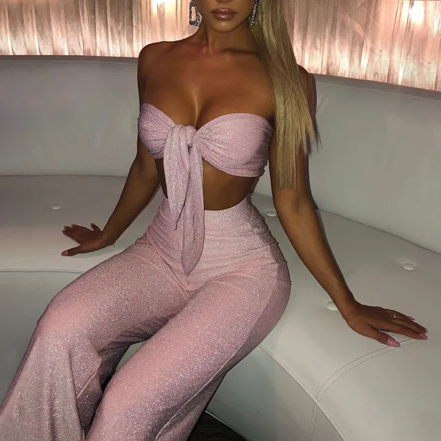 Vest wide leg pants suit Pink - Shop at LoveMi