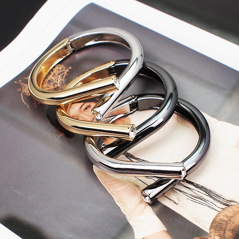 Alloy crystal geometric bracelet