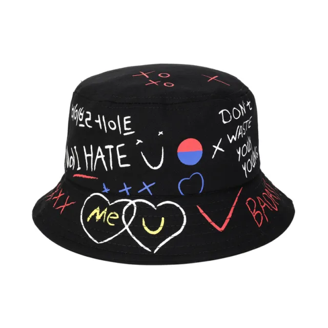 Sun proof graffiti concave couple's art hat Black - Shop at LoveMi