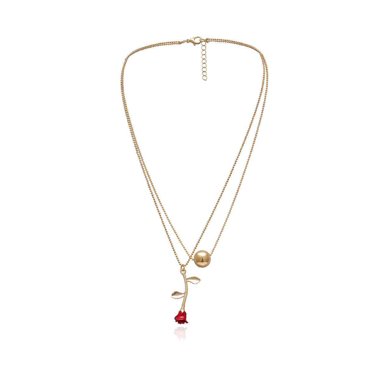 Rose solid geometric necklace