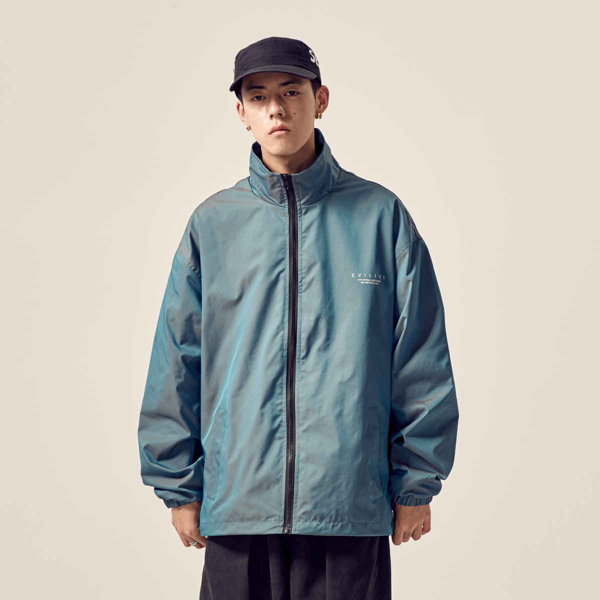 Spring stand collar reflective men's jacket