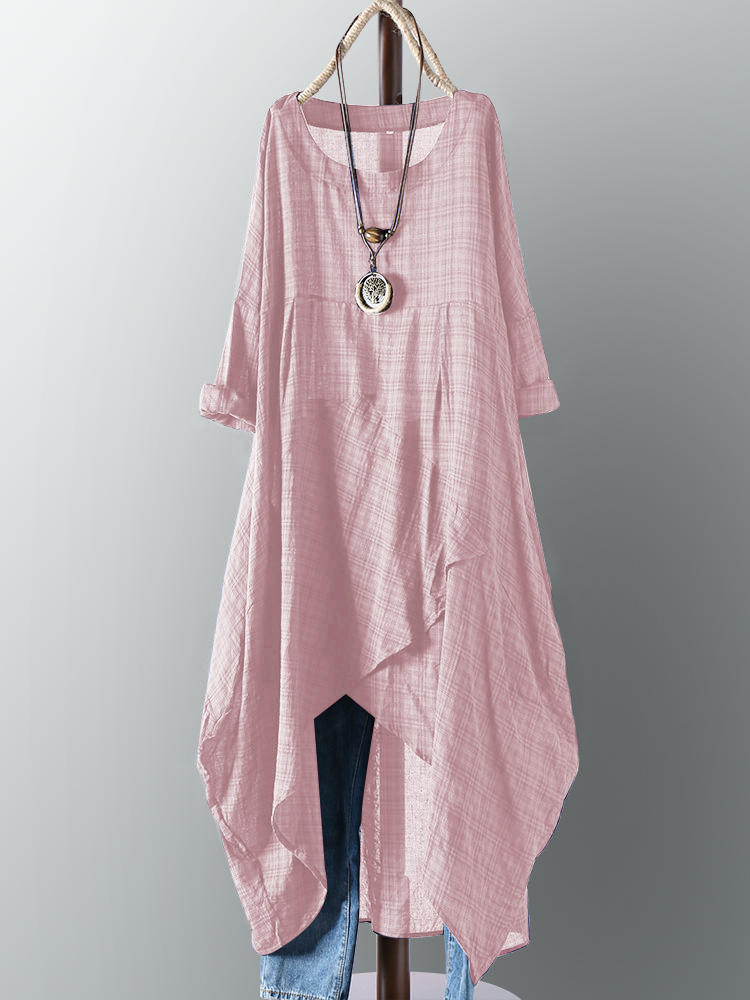 Vintage long-sleeved check dress