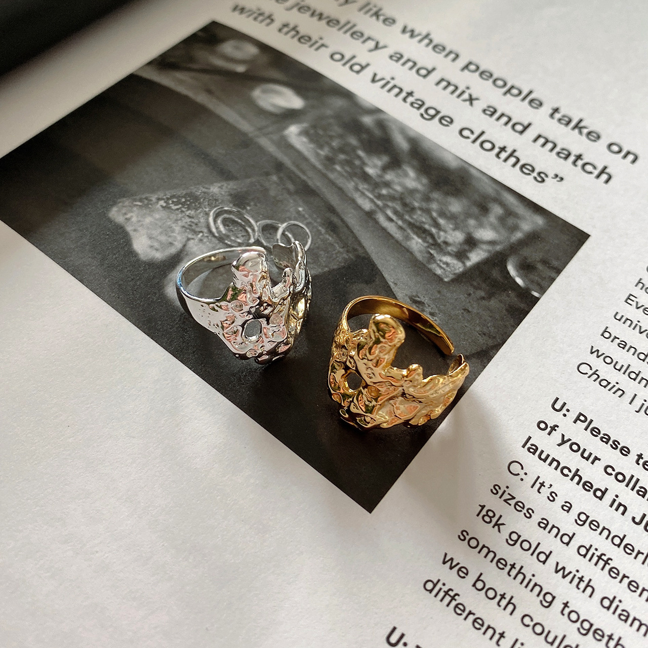 Irregular bump texture ring