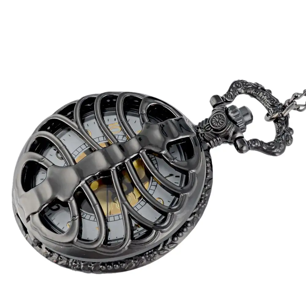 Hollow Ribs Retro Pocket Watch