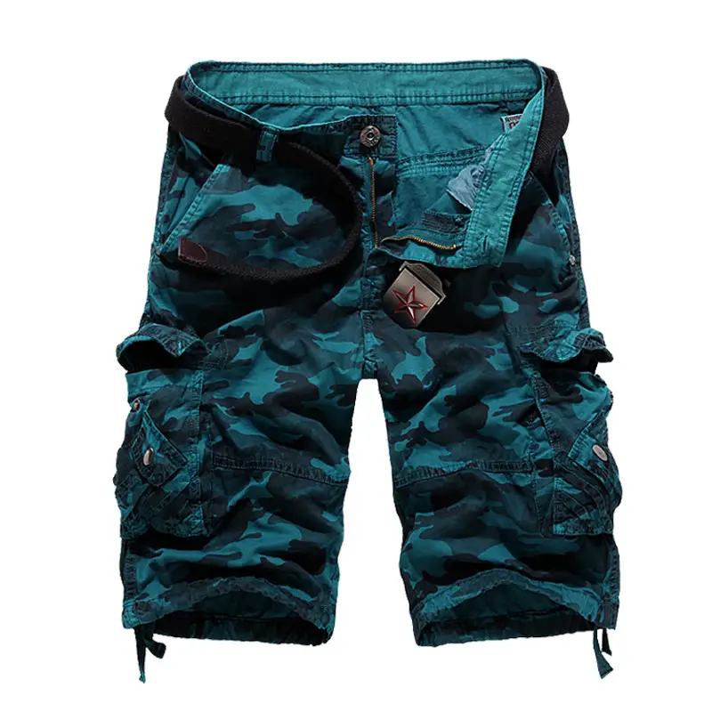 Loose casual camouflage tooling shorts