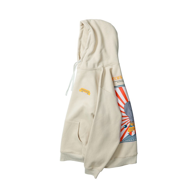 Hooded sweatshirt with elephant print