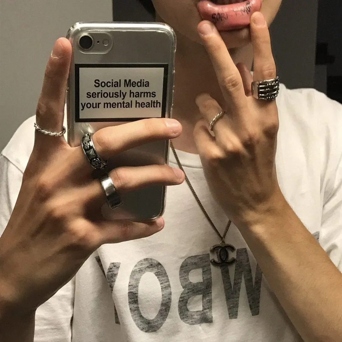 Frosty wind label phone case