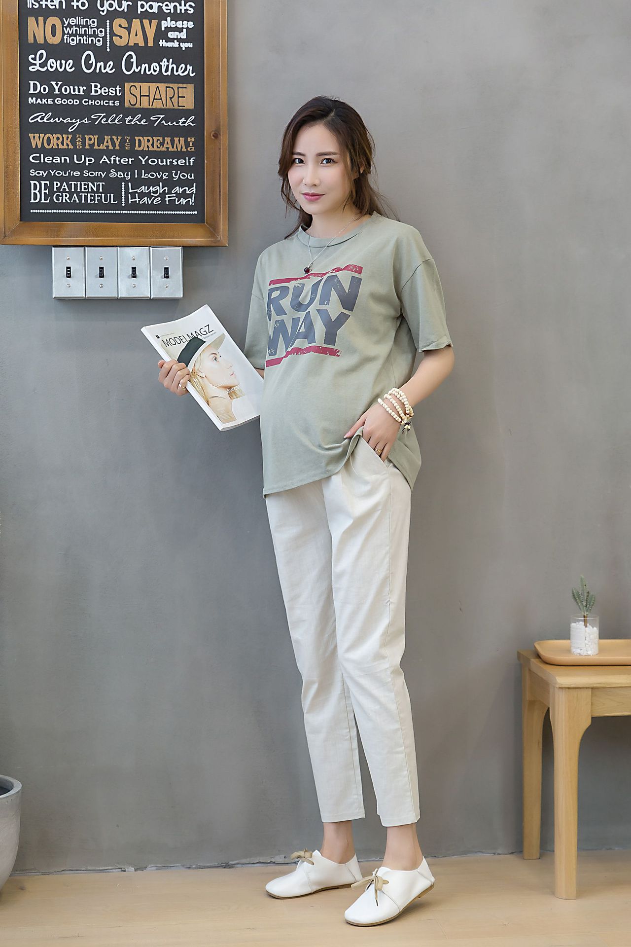 Chao mom cotton and linen pants