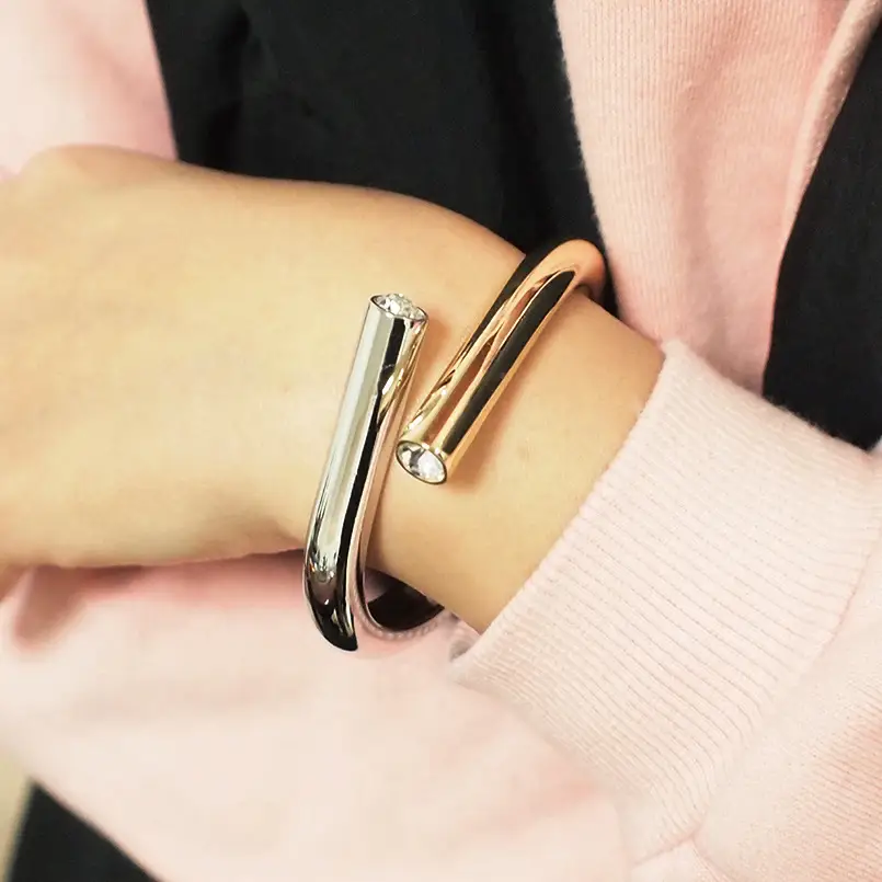 Alloy crystal geometric bracelet