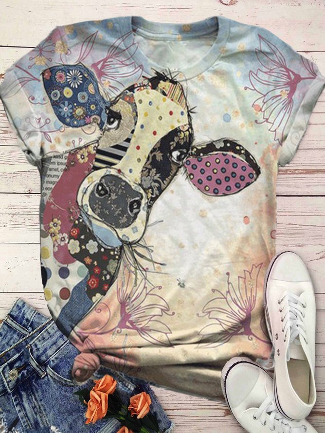 Animal 3D digital printed casual short sleeve