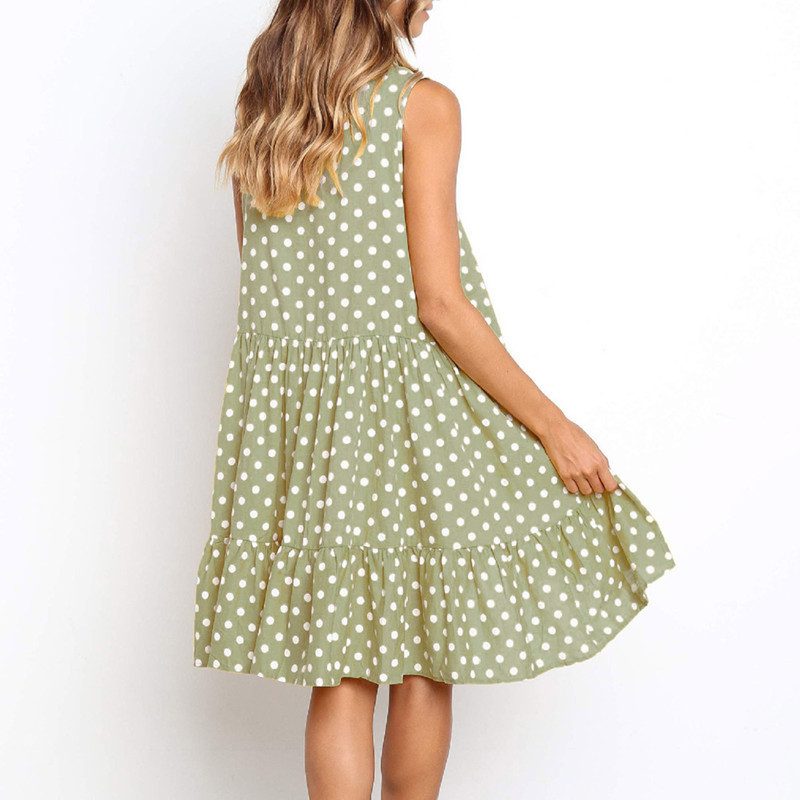 Polka Dot oversized Ruffle irregular dress