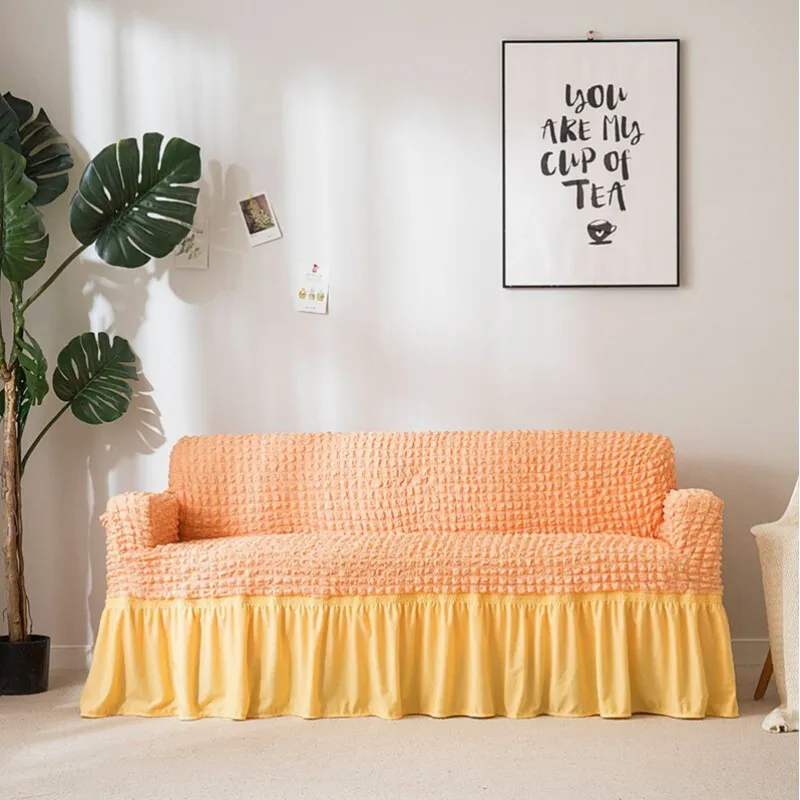 Universal INS single triple leather sofa cloth cover - Yellow