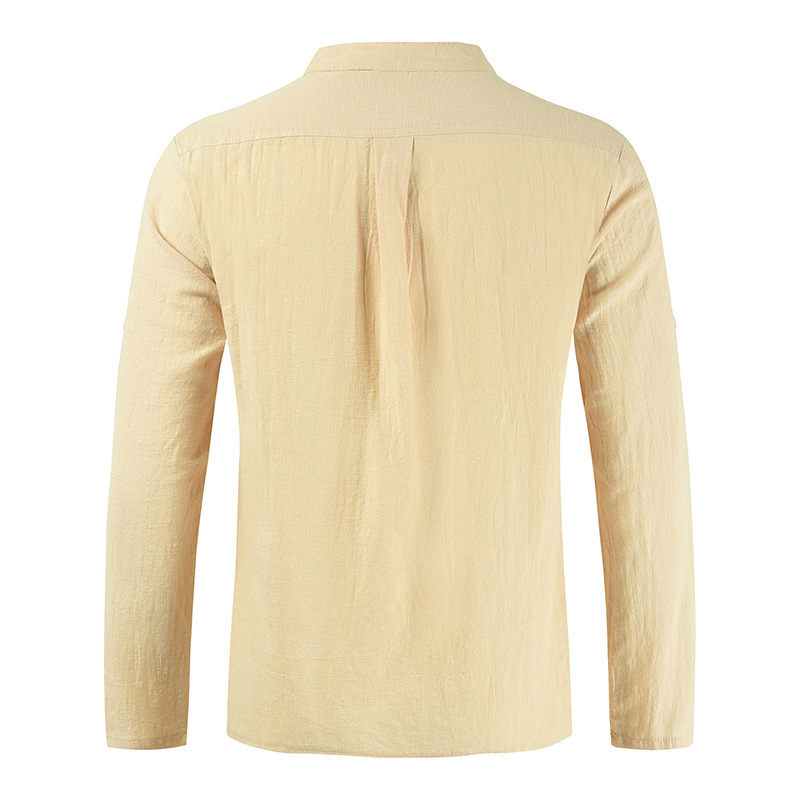 Cotton and linen fashion embroidered long sleeves