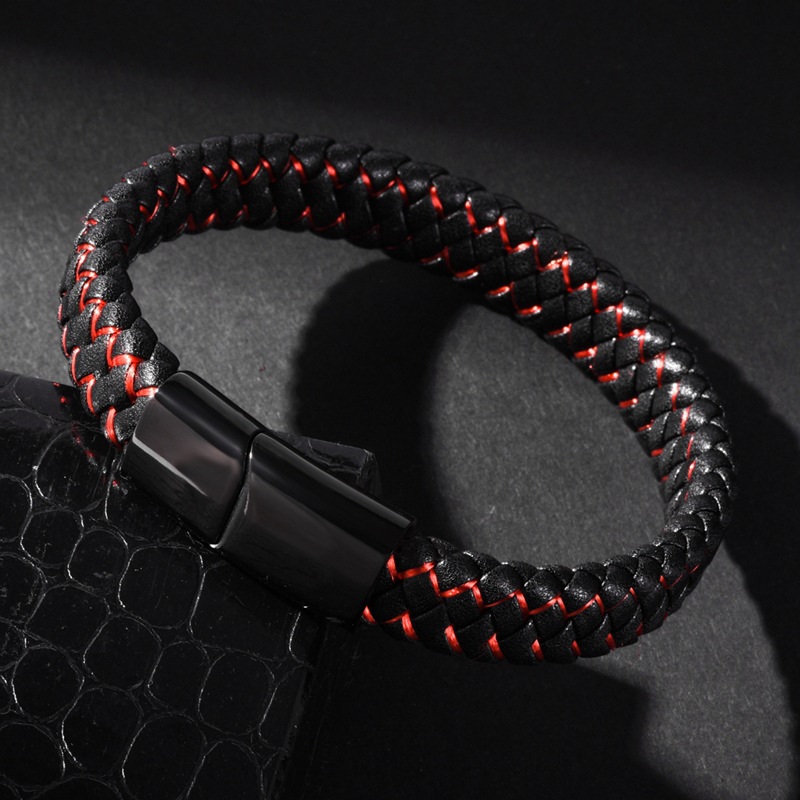 Titanium steel black woven bracelet
