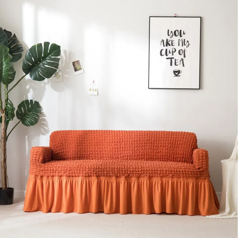 Universal INS single triple leather sofa cloth cover - Orange